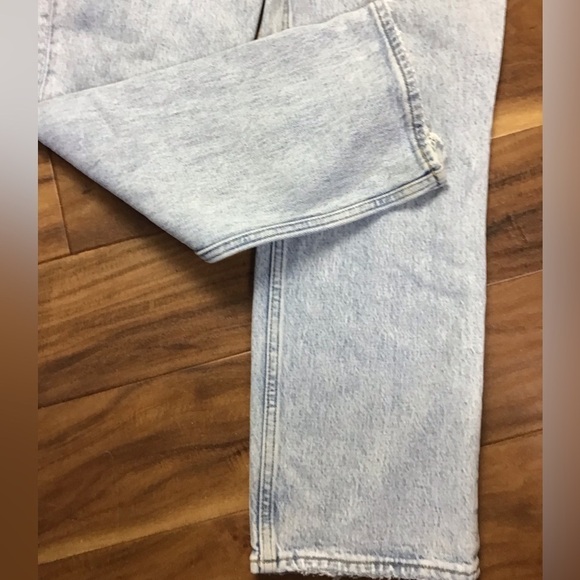 AF Curve Love High Rise 90s Straight Jean Light Criss-Cross Button waist Size 27 - Picture 14 of 15